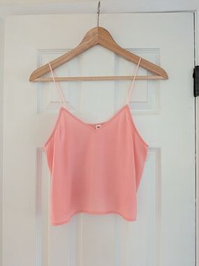 BP Nordstrom Women's Peachy Pink Strappy Crop Top Blouse V Neck Size XS